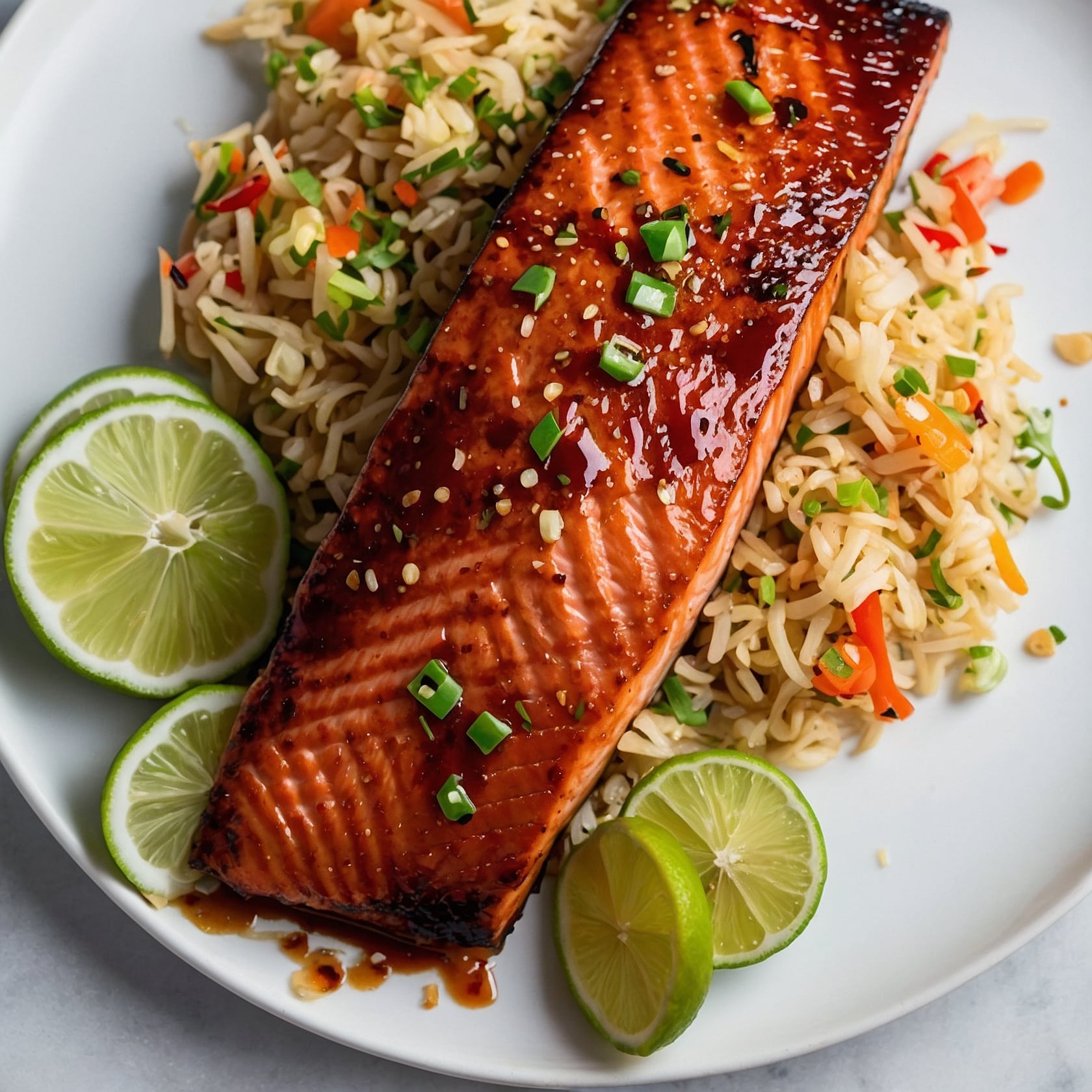 gochujang salmon fillets cooked in an air fryer