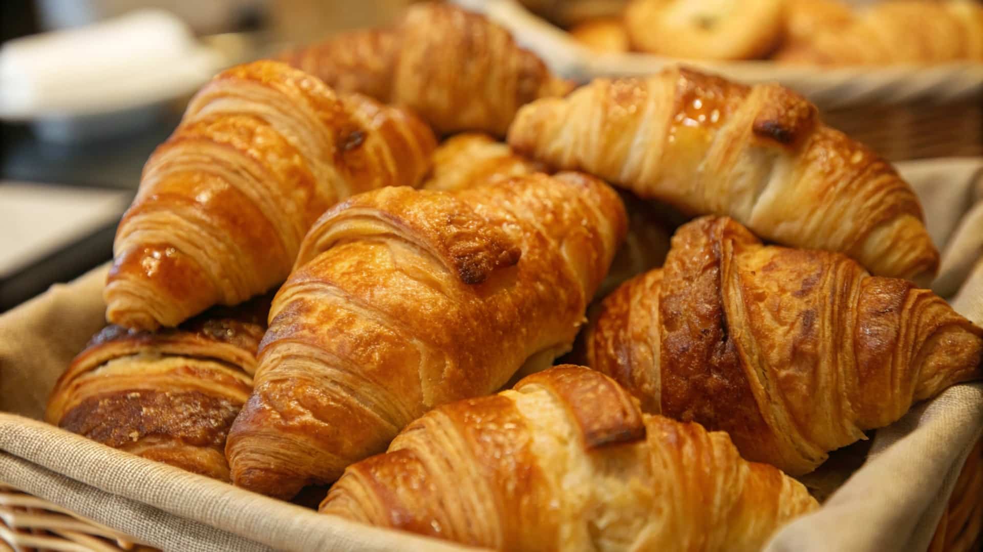 Gipfeli pastries in a basket, ready to be enjoyed